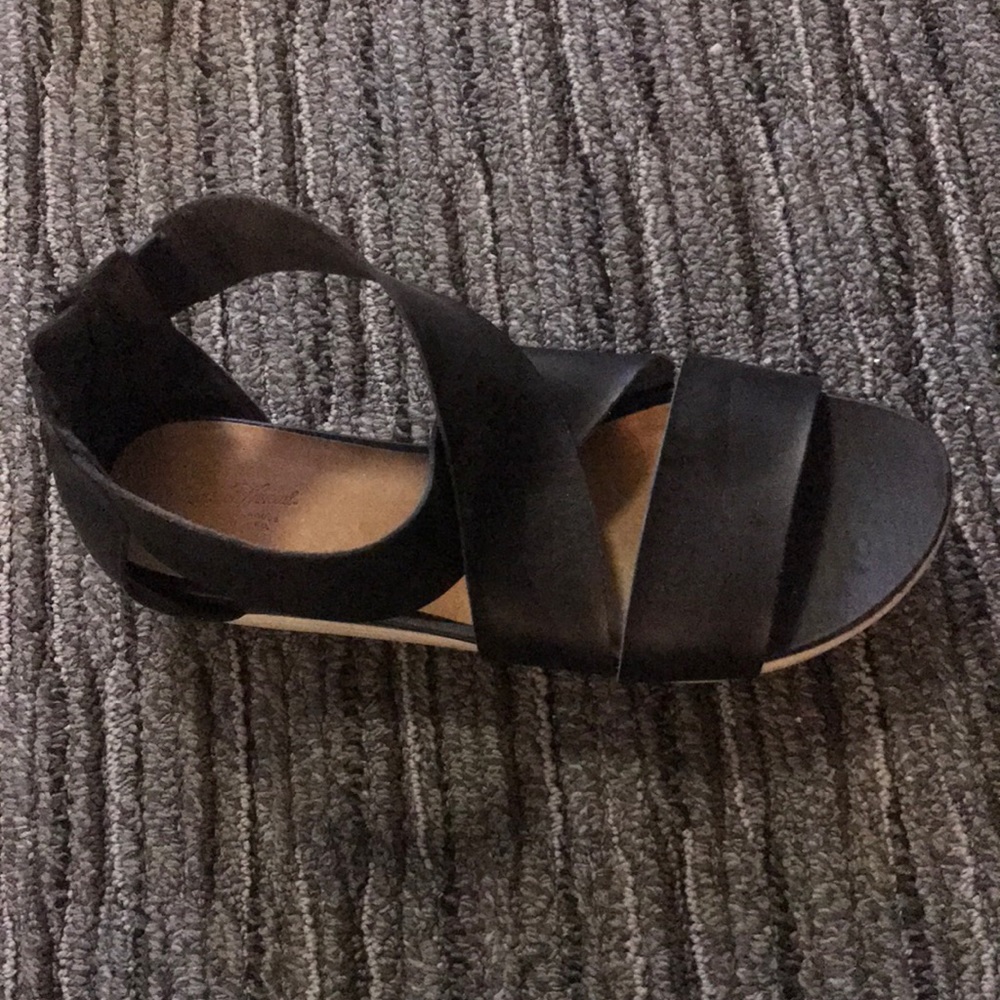 casual black sandals